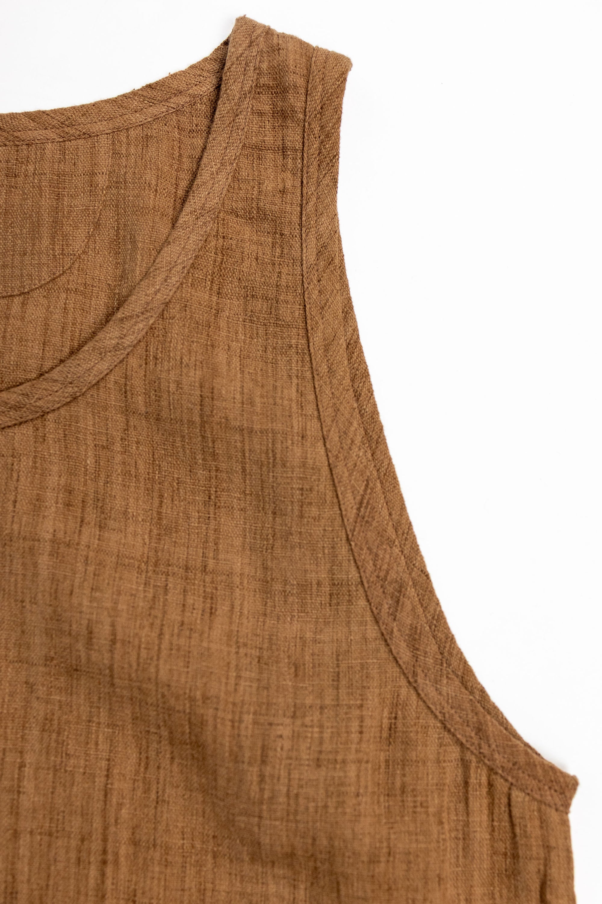 Indi + Ash Ripley Tank Handwoven Kala Cotton - Cutch/Natural