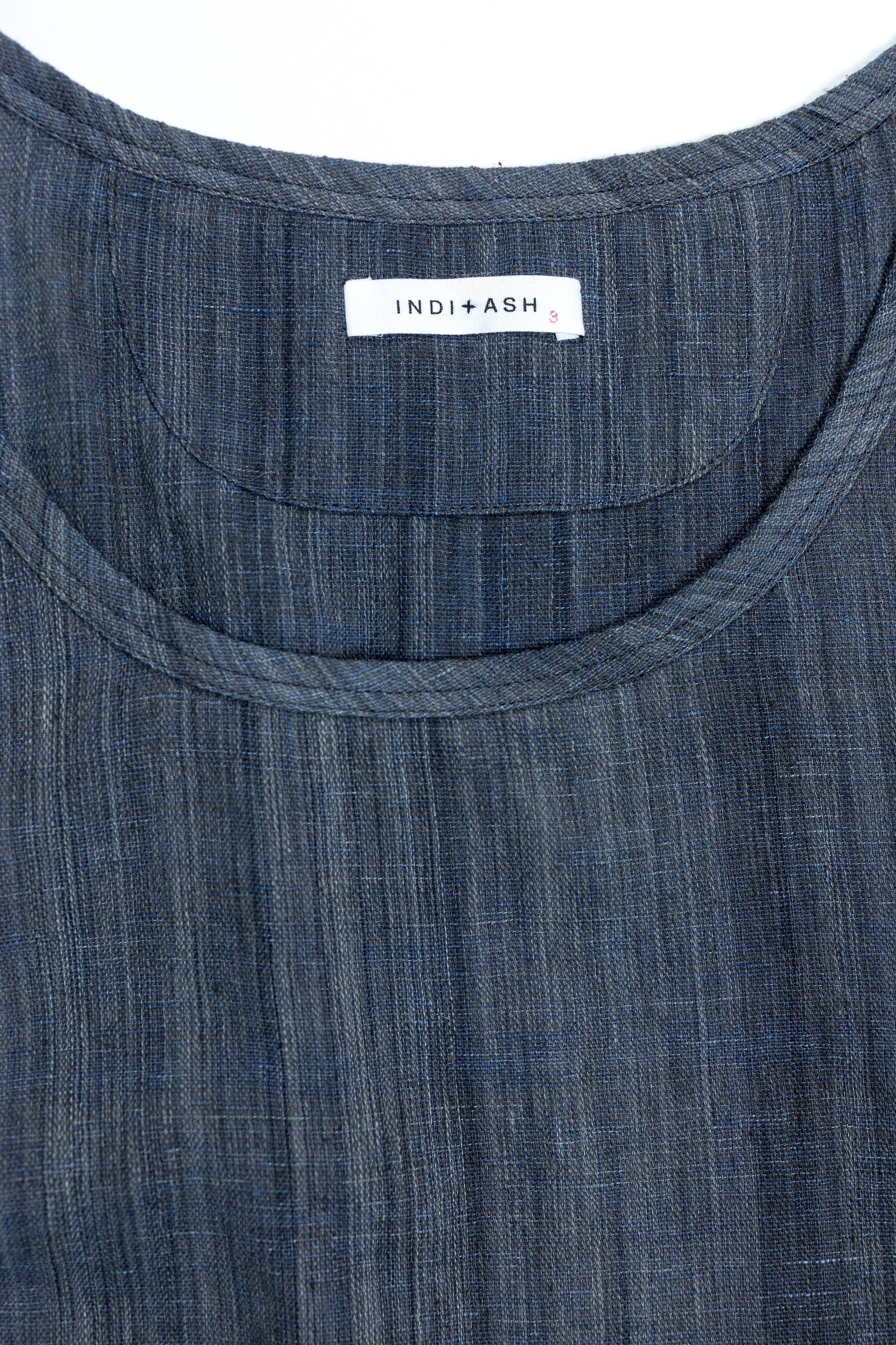 Indi + Ash Ripley Tank Handwoven Kala Cotton - Iron/Indigo