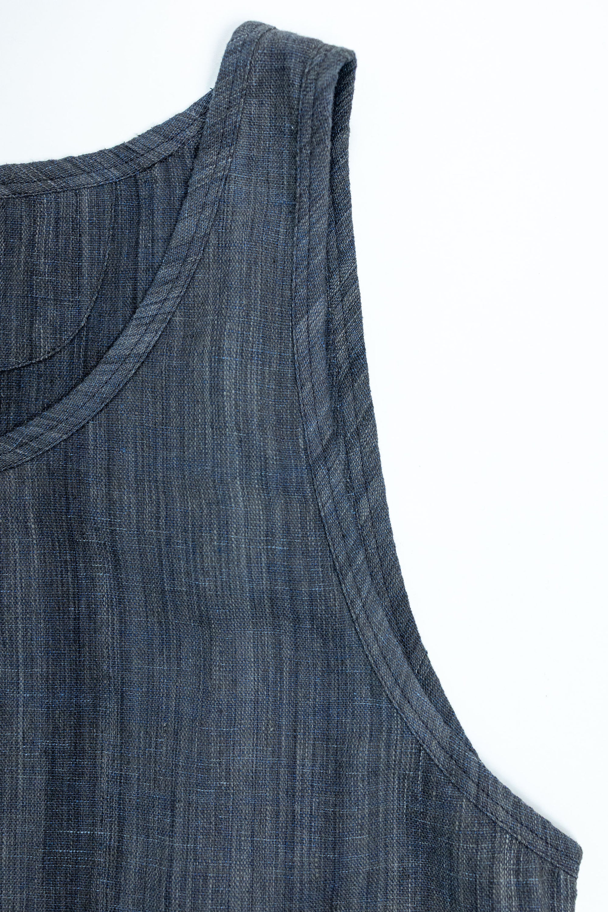 Indi + Ash Ripley Tank Handwoven Kala Cotton - Iron/Indigo