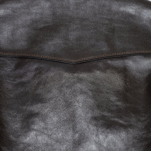 The Flat Head FN-LJ-HS004 Horsehide Quilting Single Riders Jacket - back yoke