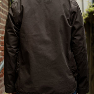 Hansen Garments Bernard Flight Jacket - Coffee Drill - on model - facing back