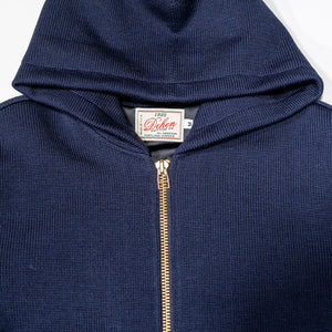 Dehen 1920 Full-Throttle Moto Hoodie - Dark Navy. close up of hood