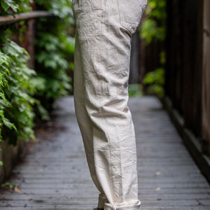 Samurai S710SC-KI Slim Straight - 18oz Japanese Cotton Made Ecru Jeans - Model Side