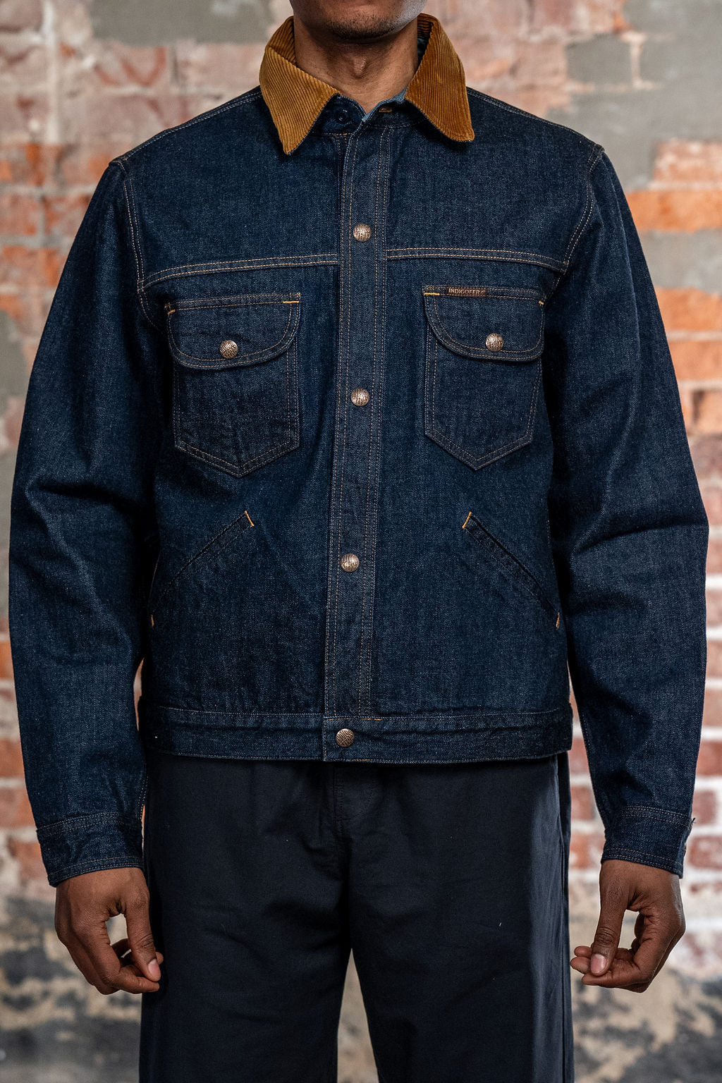 Indigofera Fargo Quarter - Vintage 70s Denim - Model Front