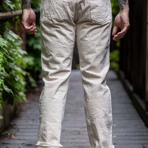 Samurai S710SC-KI Slim Straight - 18oz Japanese Cotton Made Ecru Jeans - Model Back