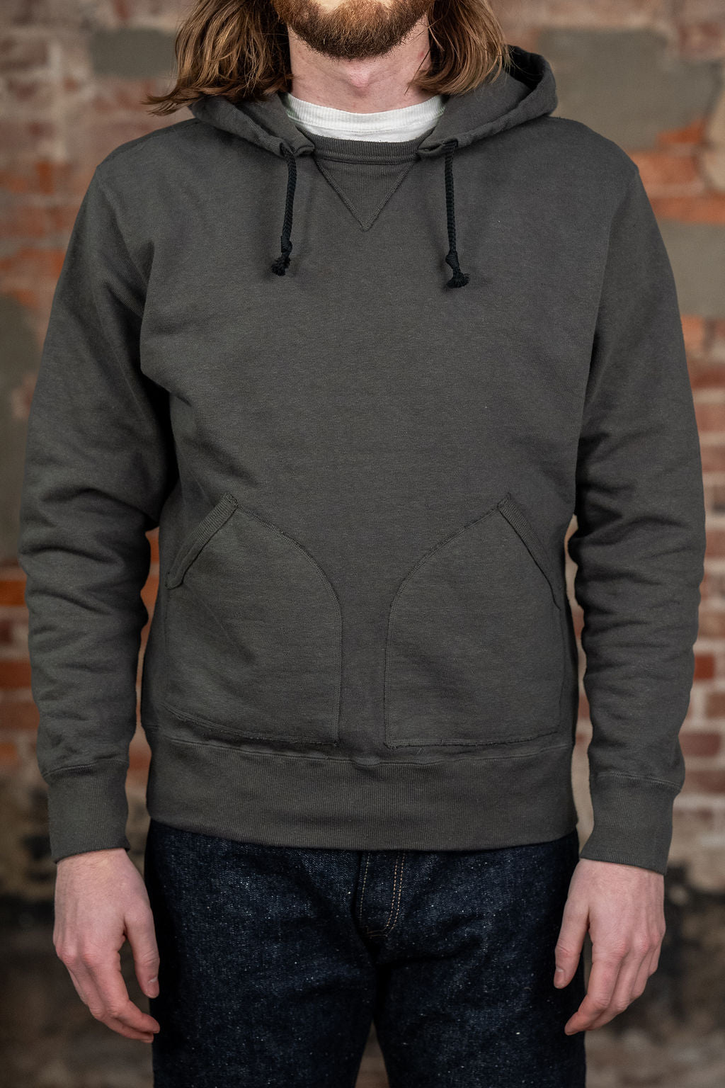 Samurai SWS-SC02 Japanese Cotton Sweat Hoody - Kuromame - Model Front