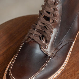 alden mocc toe boots - detail of toe
