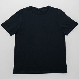 Hansen Garments Julian Crew Neck T-Shirt - Black laid flat from the front