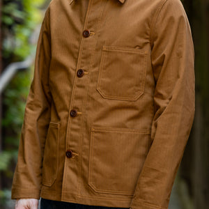 Dehen 1920 Chore Coat - Nicotine. on model side profile