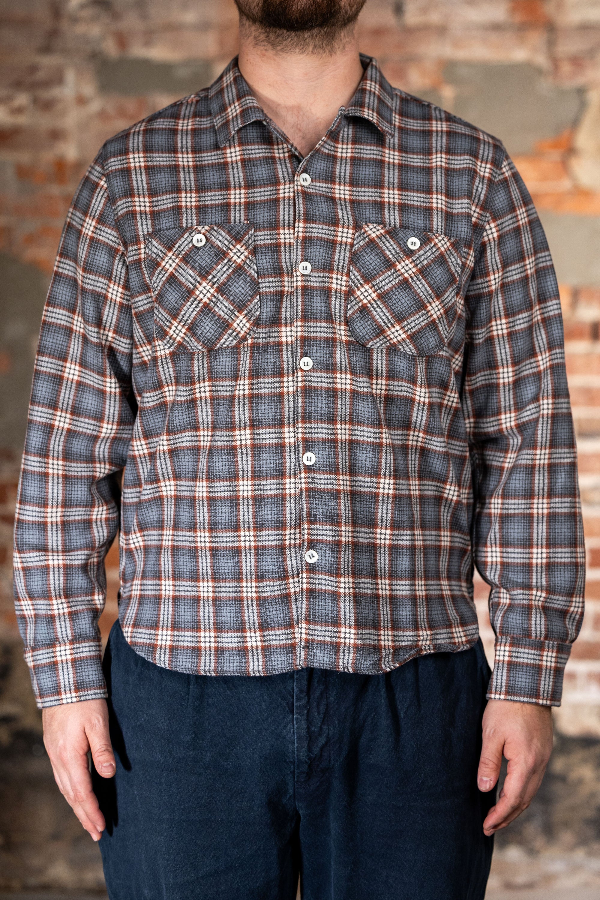 Freenote Cloth Dayton - LS Kodiak Gray Wool
