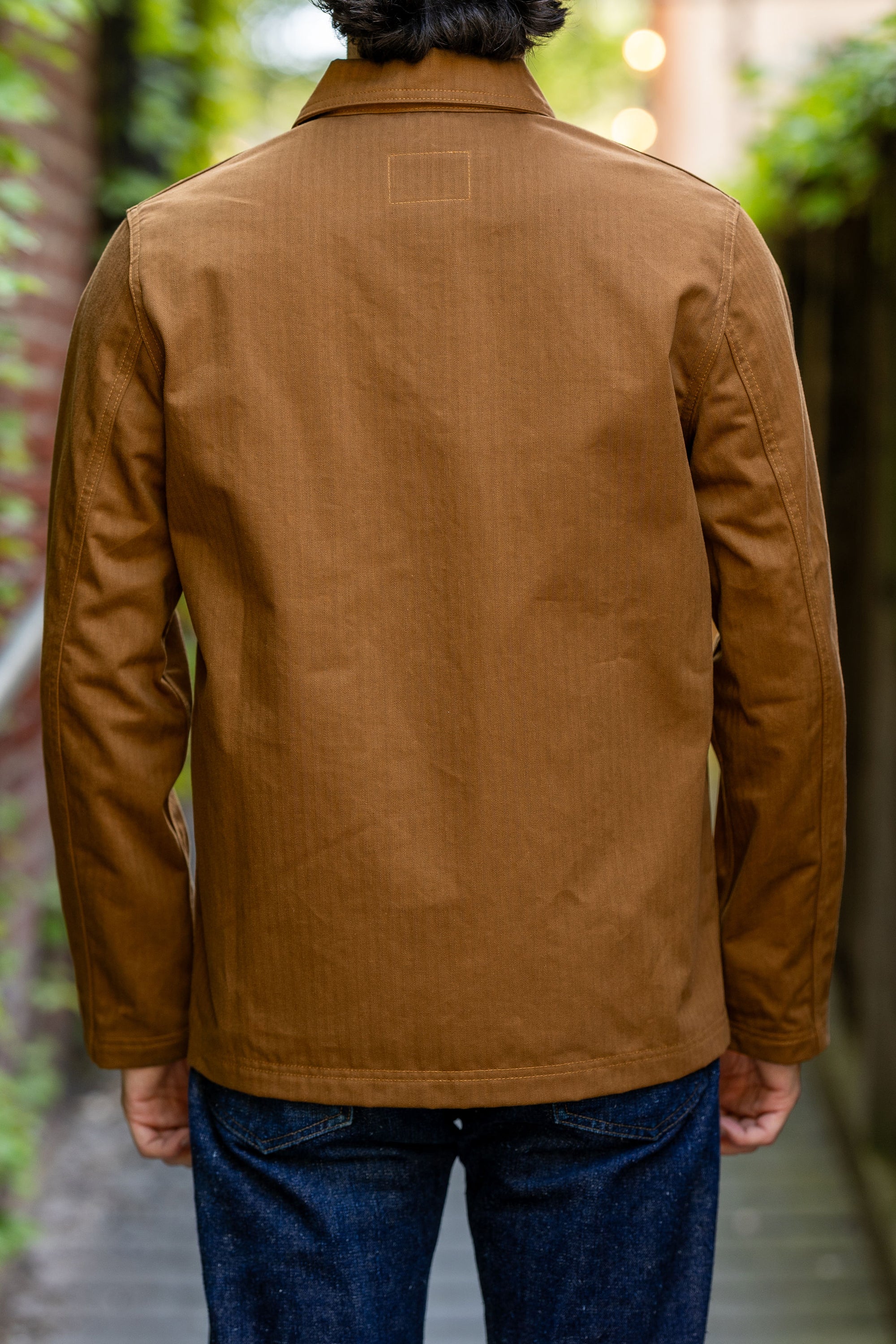 Dehen 1920 Chore Coat - Nicotine. on model back profile