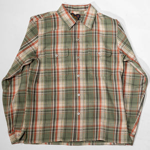 Indigofera Webster - 7.3oz Jacquard Flannel Green/Beige Check - front