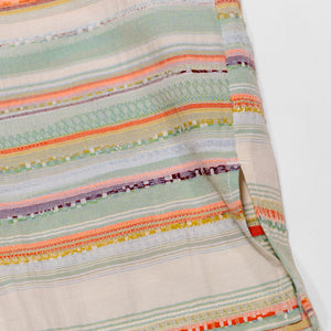 Hansen Garments Caleb Short Sleeve Cabana Shirt - Multicolor - product shot - front facing - white backdrop - close up of bottom of shirt detail