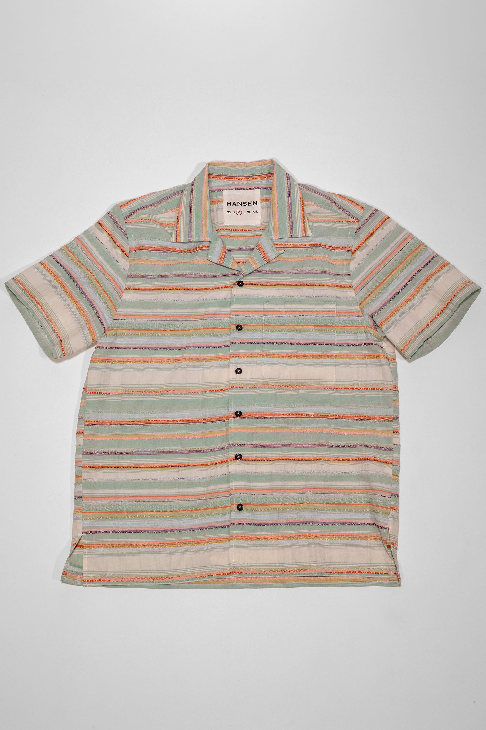 Hansen Garments Caleb Short Sleeve Cabana Shirt - Multicolor - product shot - front facing - white backdrop