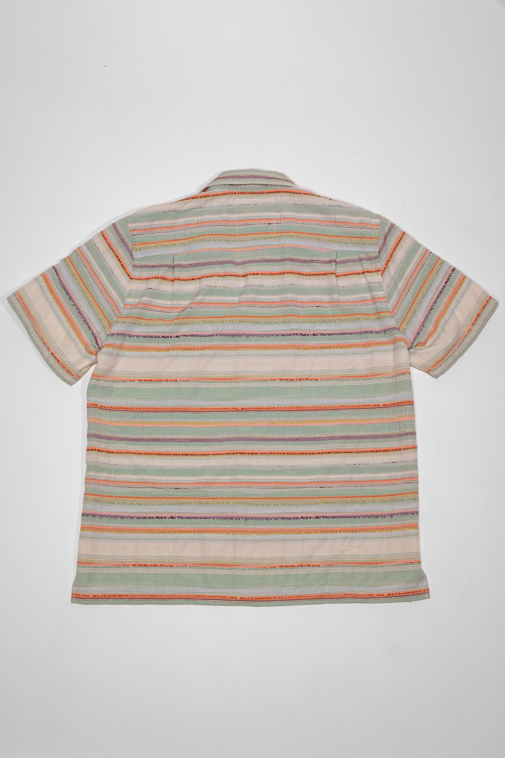 Hansen Garments Caleb Short Sleeve Cabana Shirt - Multicolor - product shot - back facing - white backdrop