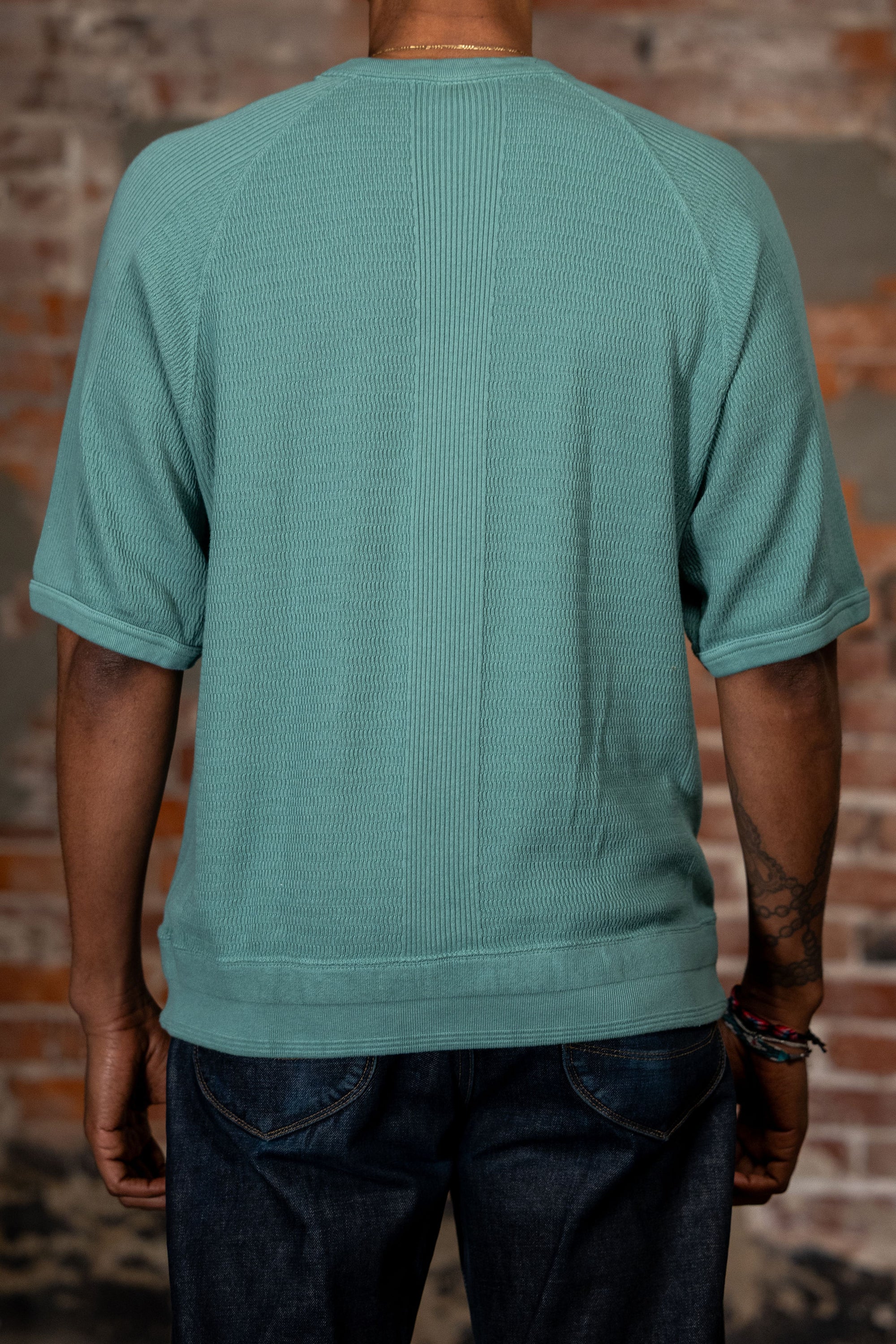The Flat Head FN-THW-002 Thermal Raglan T-Shirt - Green