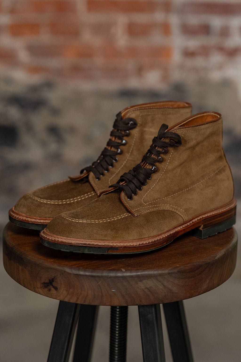 alden mocc toe boots - three quarter view
