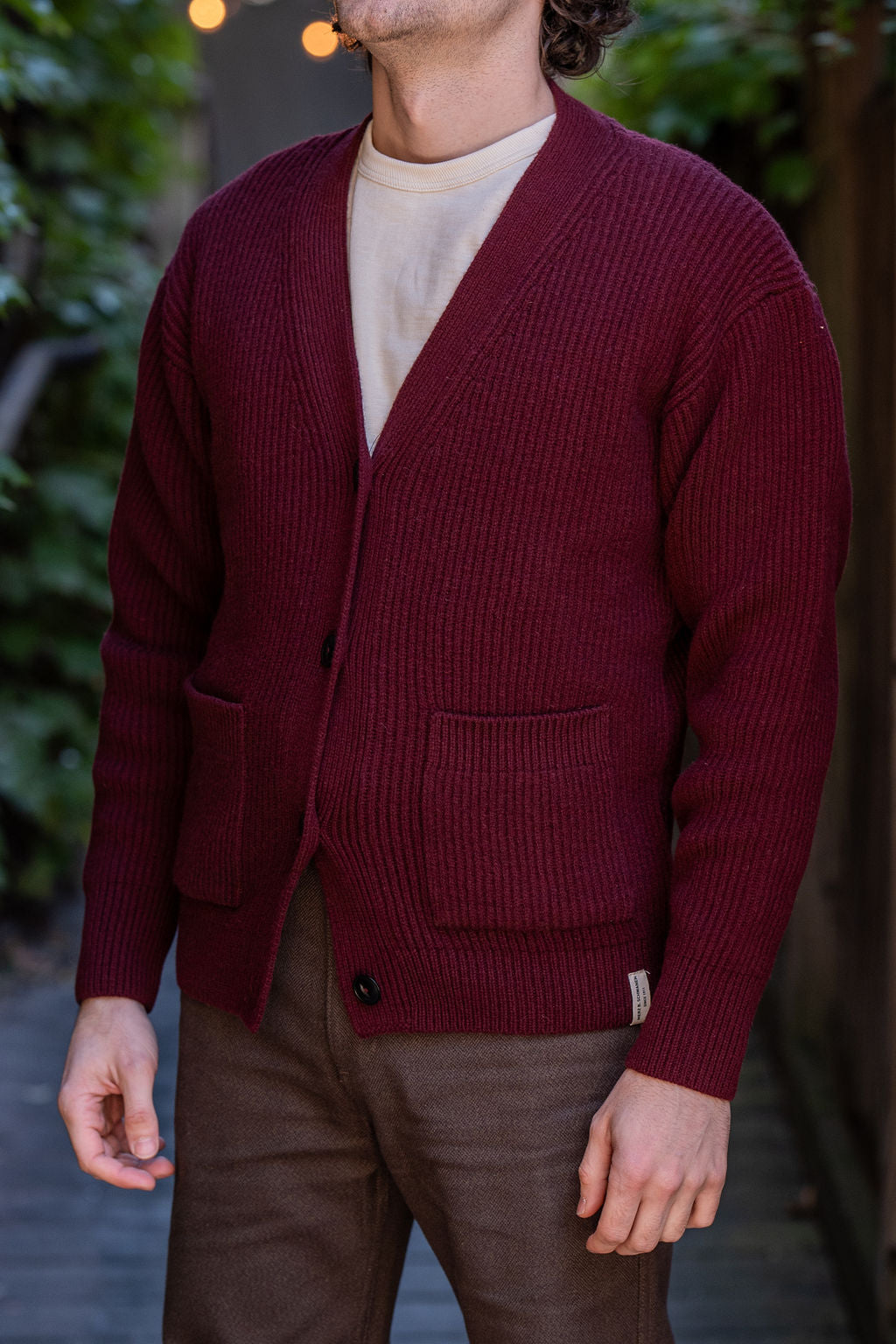 Merz LOCG02 Good Basics Cardigan - Burgundy