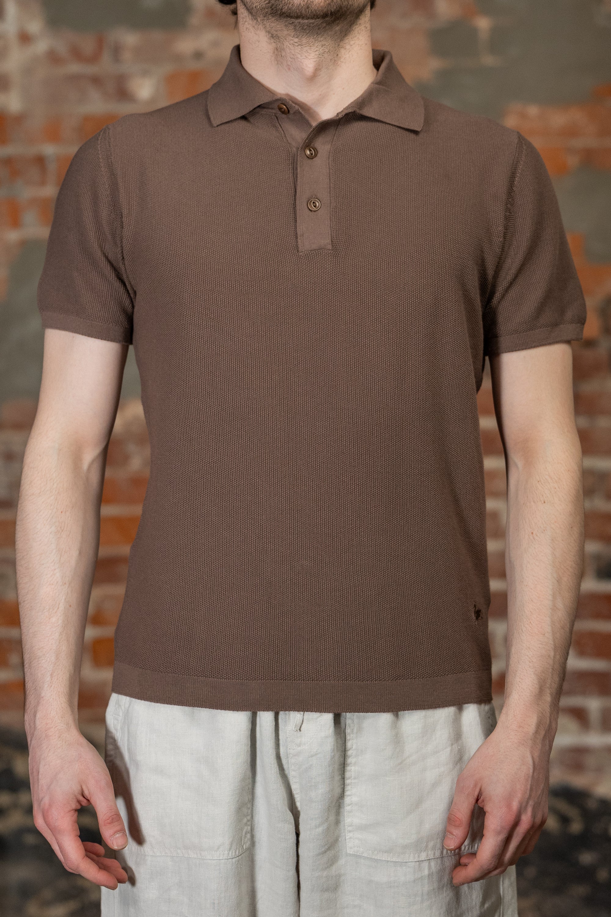 Merz b. Schwanen KPLP02 Knitted Polo - Grain