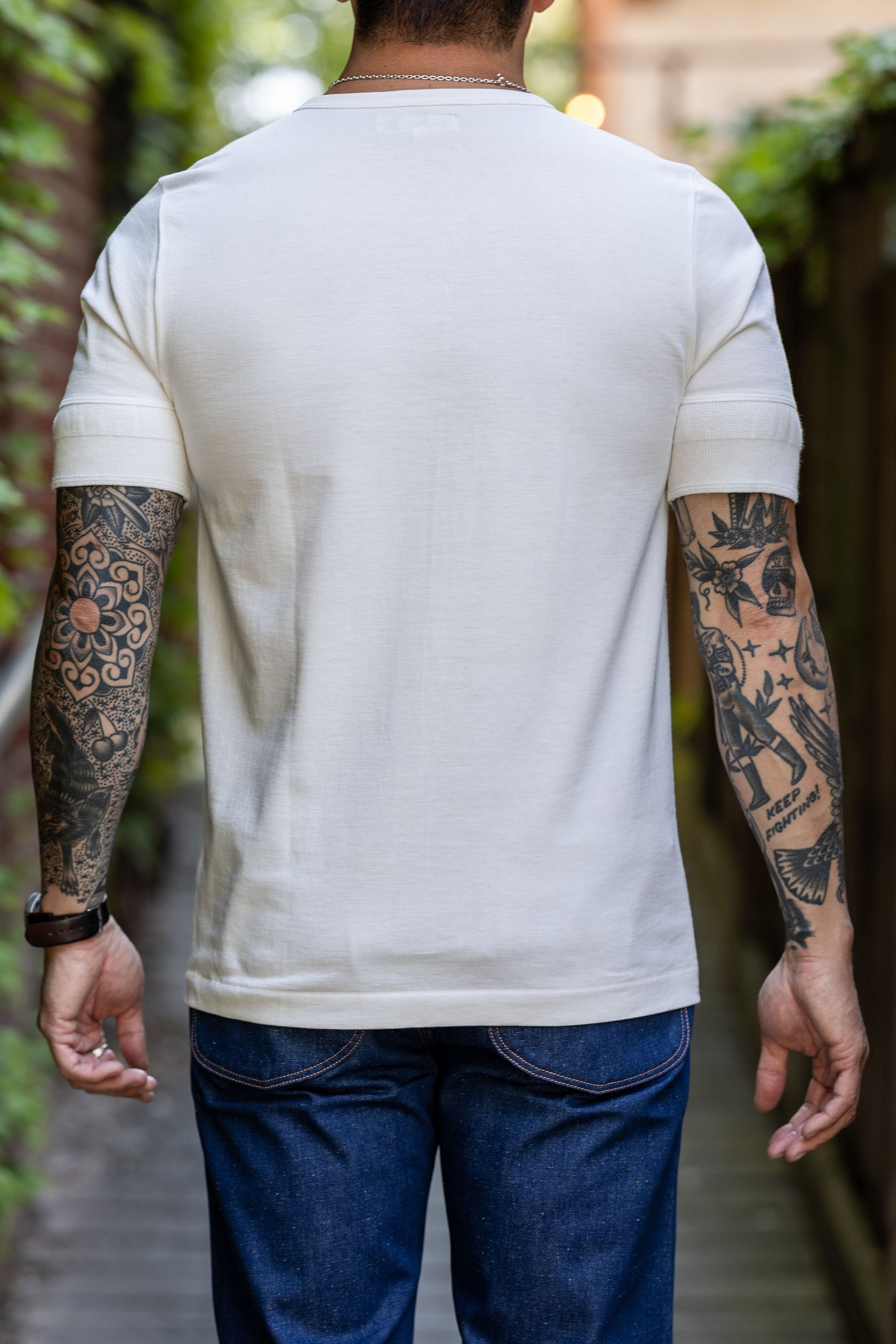 Merz b. Schwanen 207 Henley Short Sleeve - White