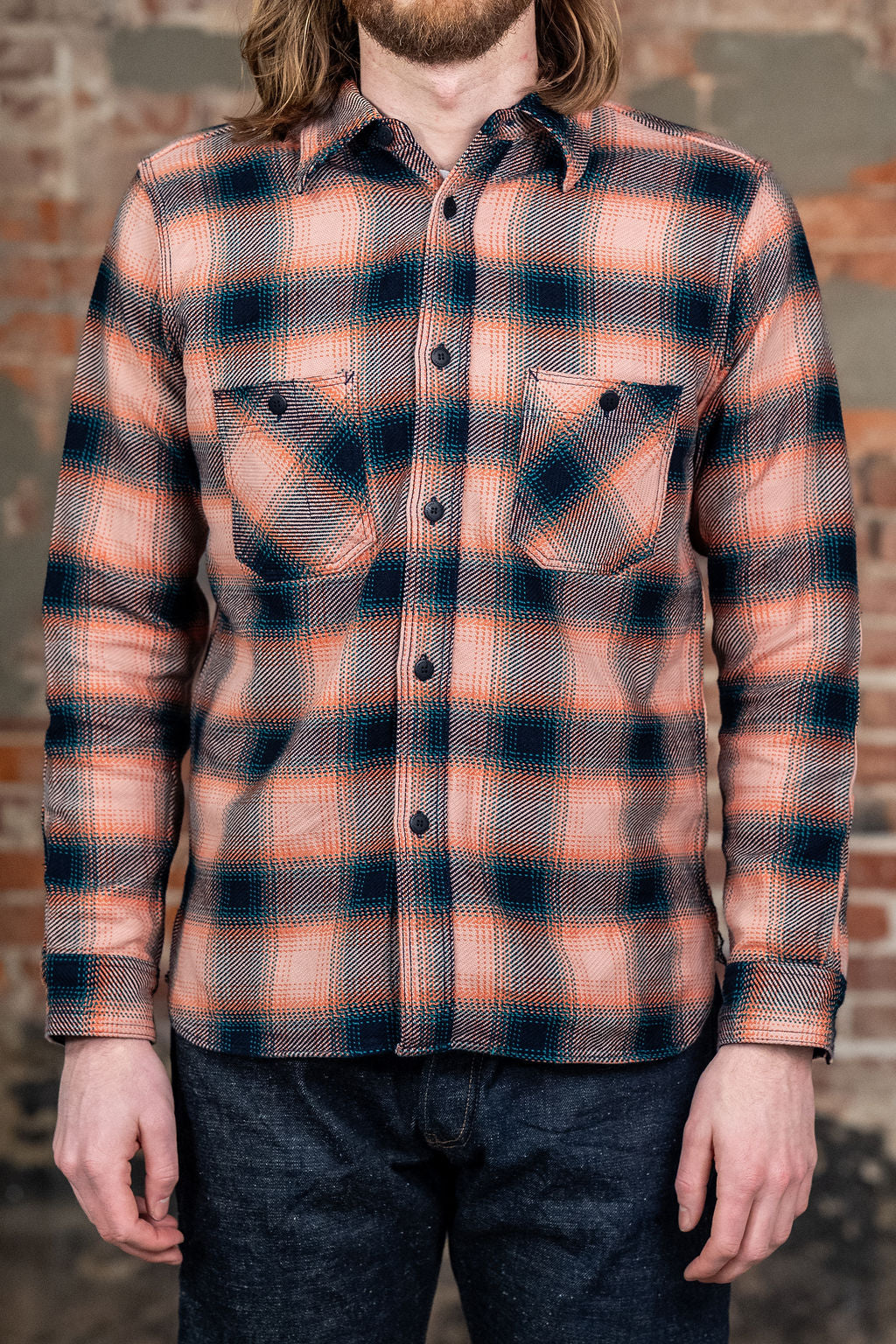 Samurai SIN25-01W Heavy Indigo Flannel - Pink