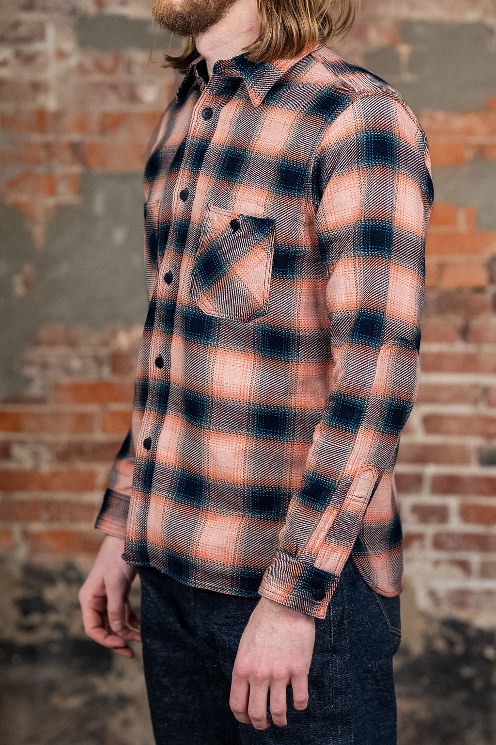 Samurai SIN25-01W Heavy Indigo Flannel - Pink
