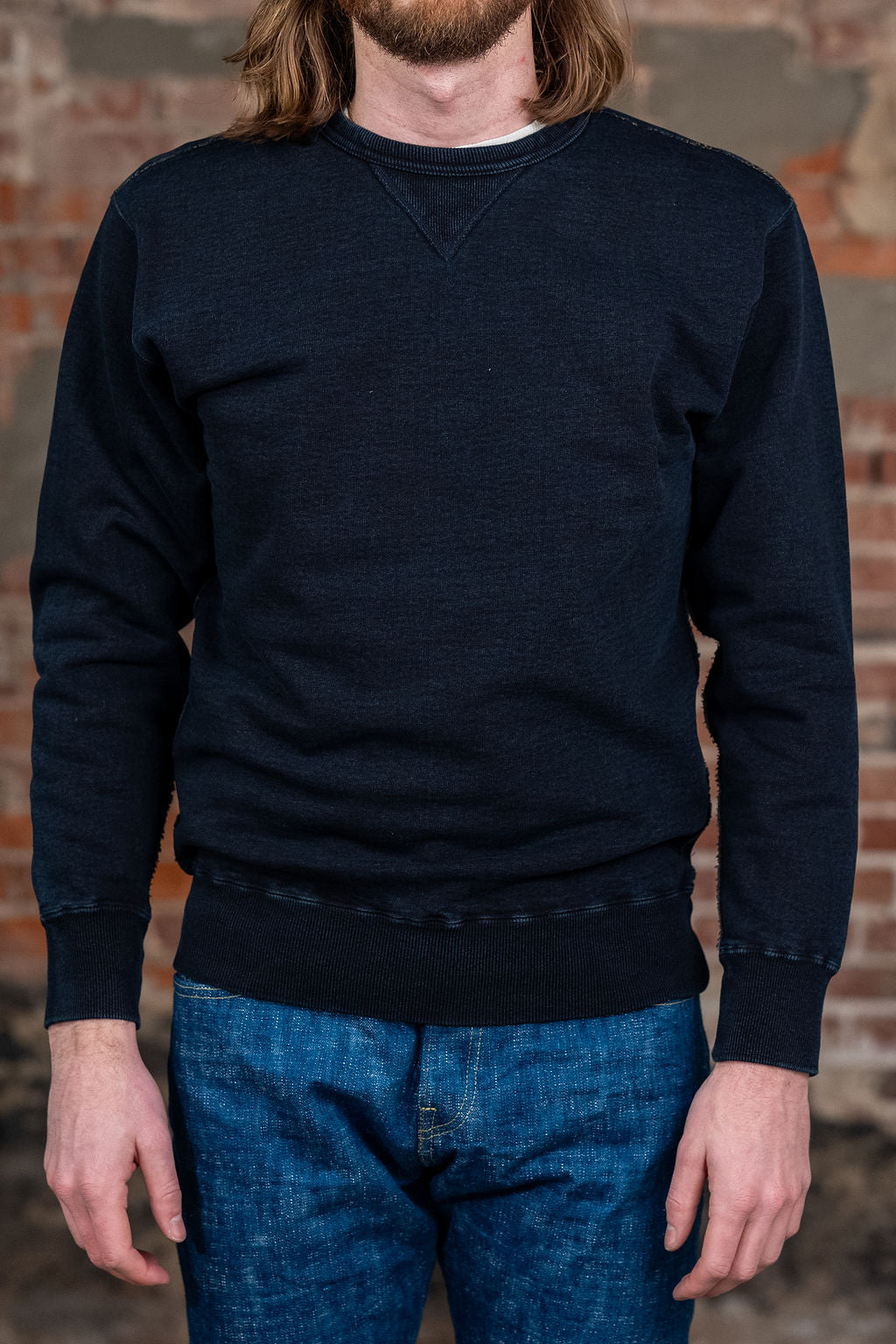 Samurai SIS25-101 Kakishibu Sweatshirt - Indigo - Model Front