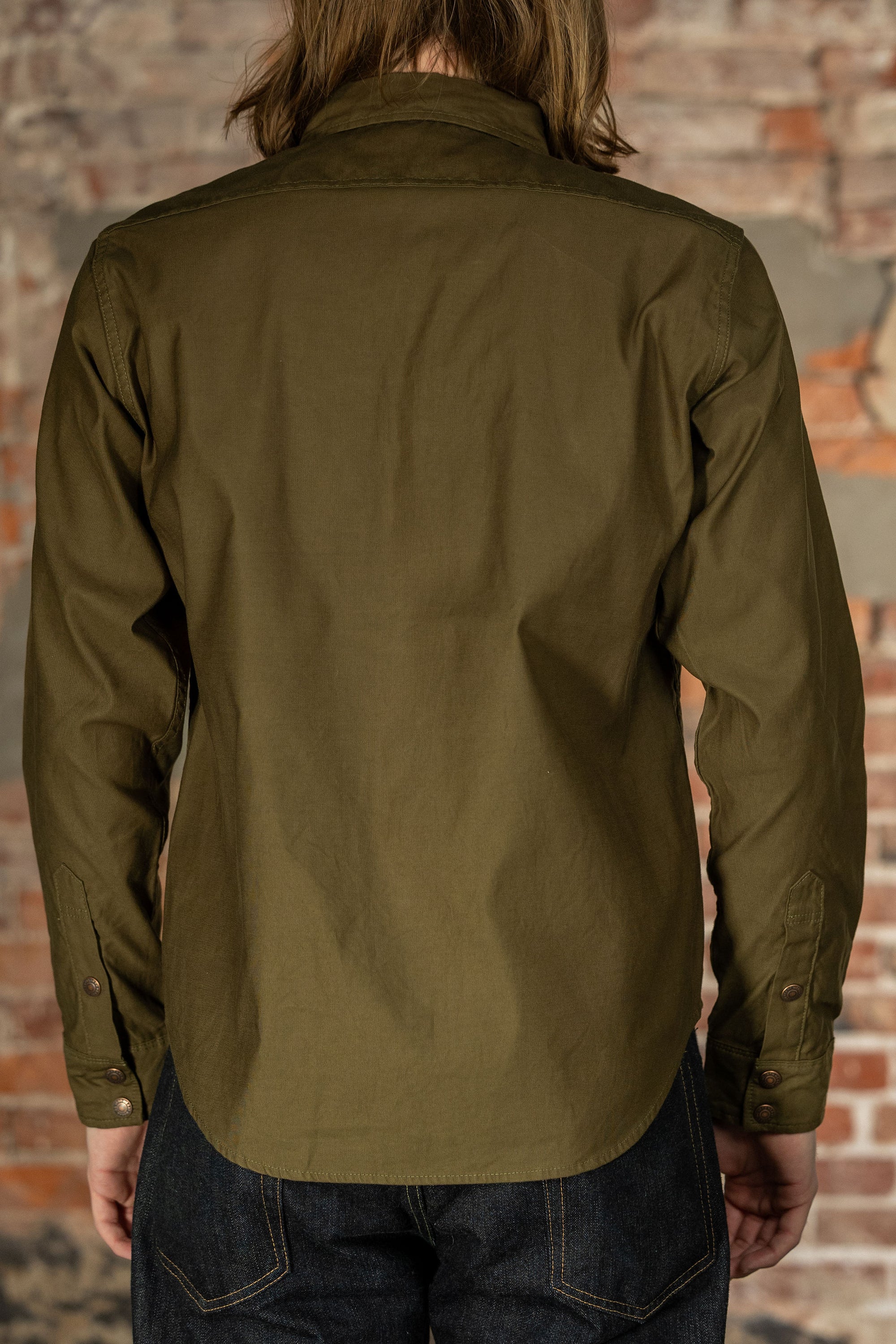 Iron Heart IHSH-425-OLV 8oz Military Whipcord CPO Shirt - Olive