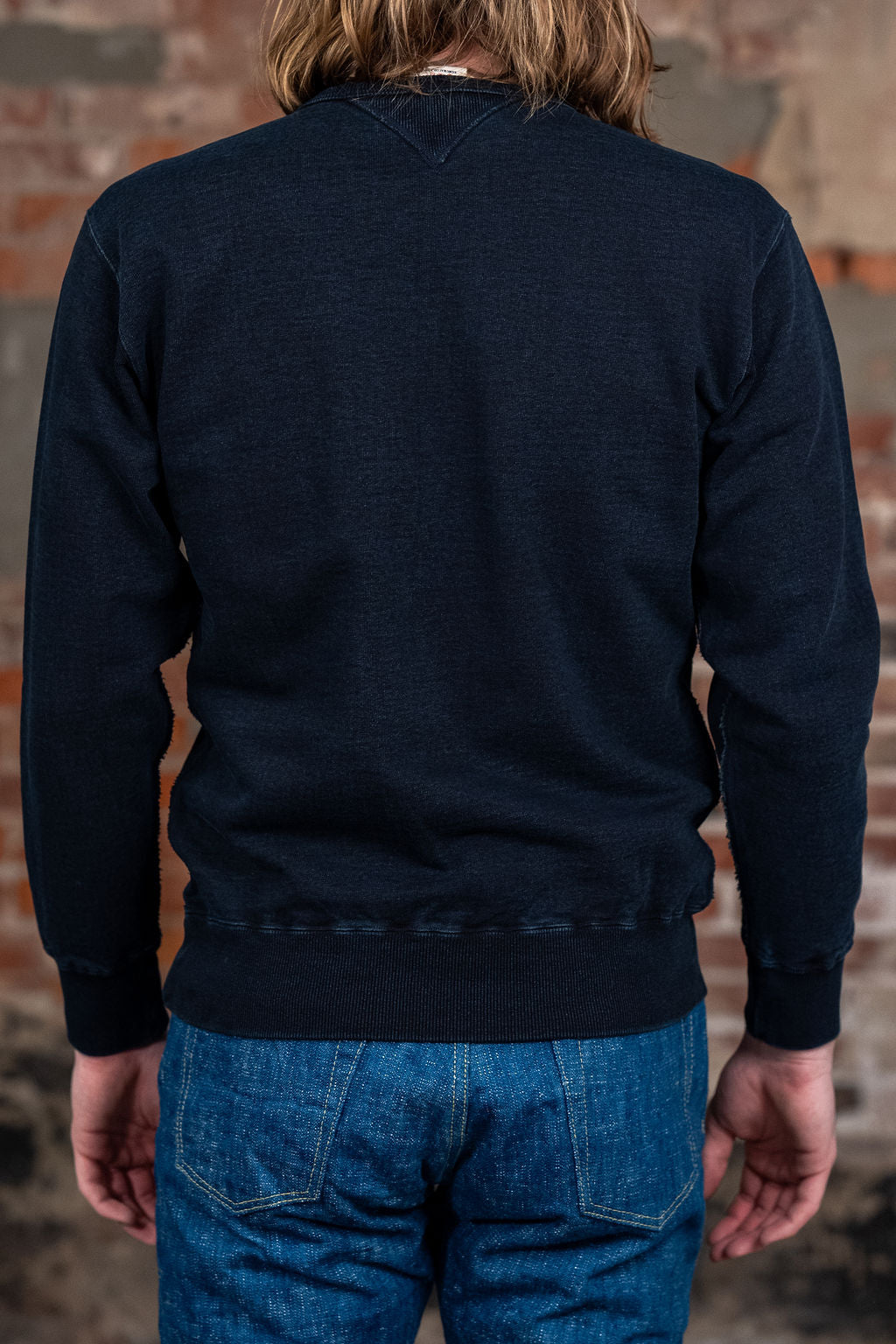 Samurai SIS25-101 Kakishibu Sweatshirt - Indigo - Model Back