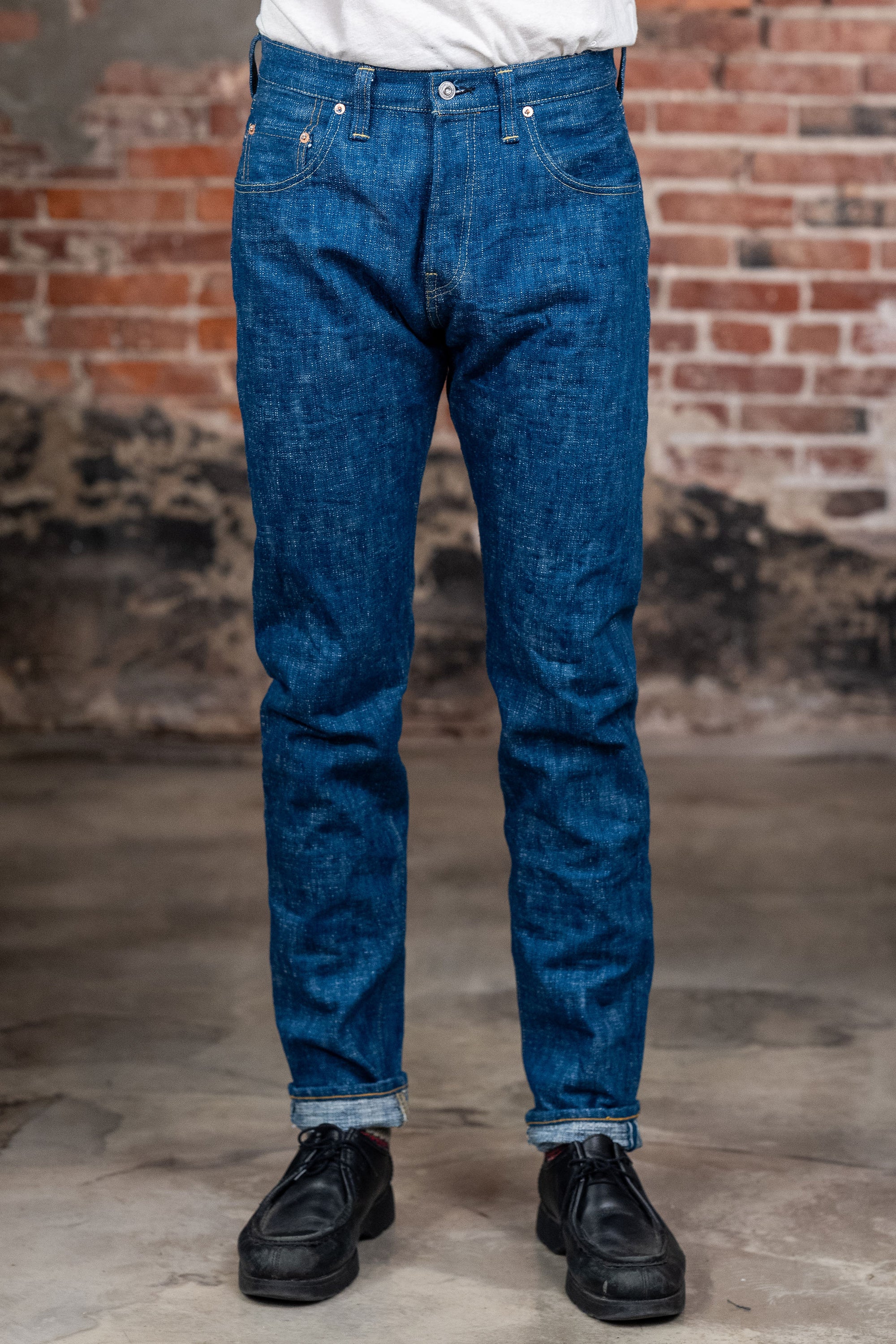 Samurai S211XX17oz-SLB Relax Tapered Jeans - "Murakumo" 17oz Slub - Front View Model