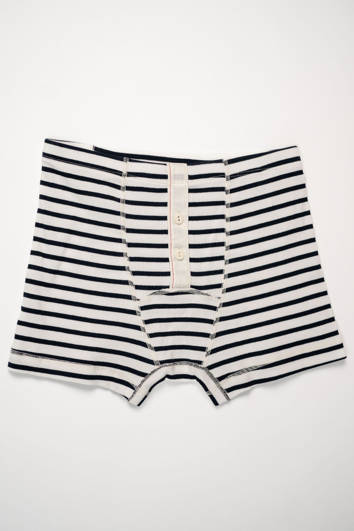 Hemen Biarritz Breton Stripe Boxer Brief - Natural/Marine. laid on back