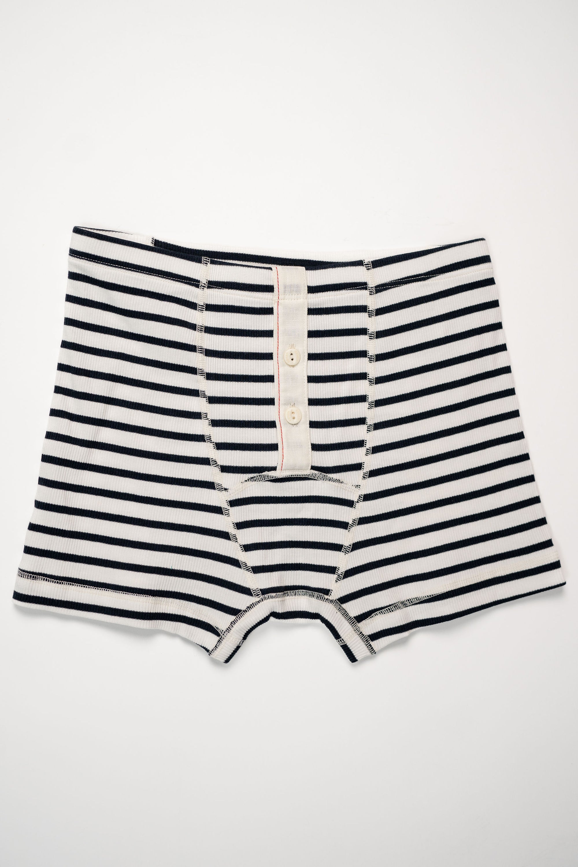 Hemen Biarritz Breton Stripe Boxer Brief - Natural/Marine. laid on back