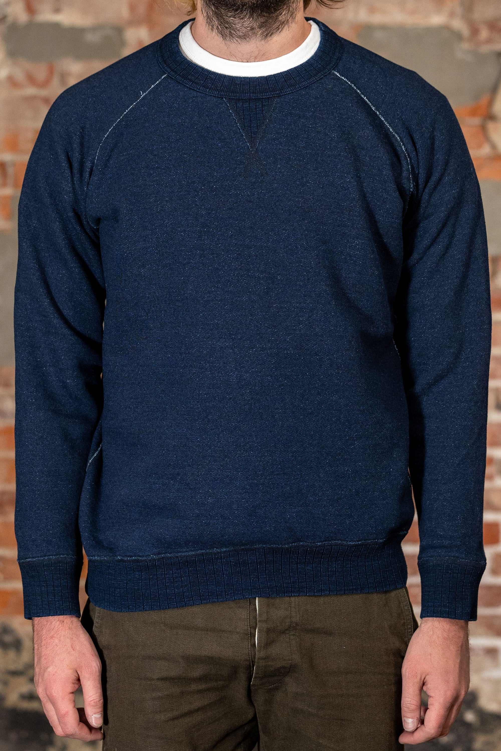 Pure Blue Japan 5409-ID Knitted Sweatshirt - Indigo