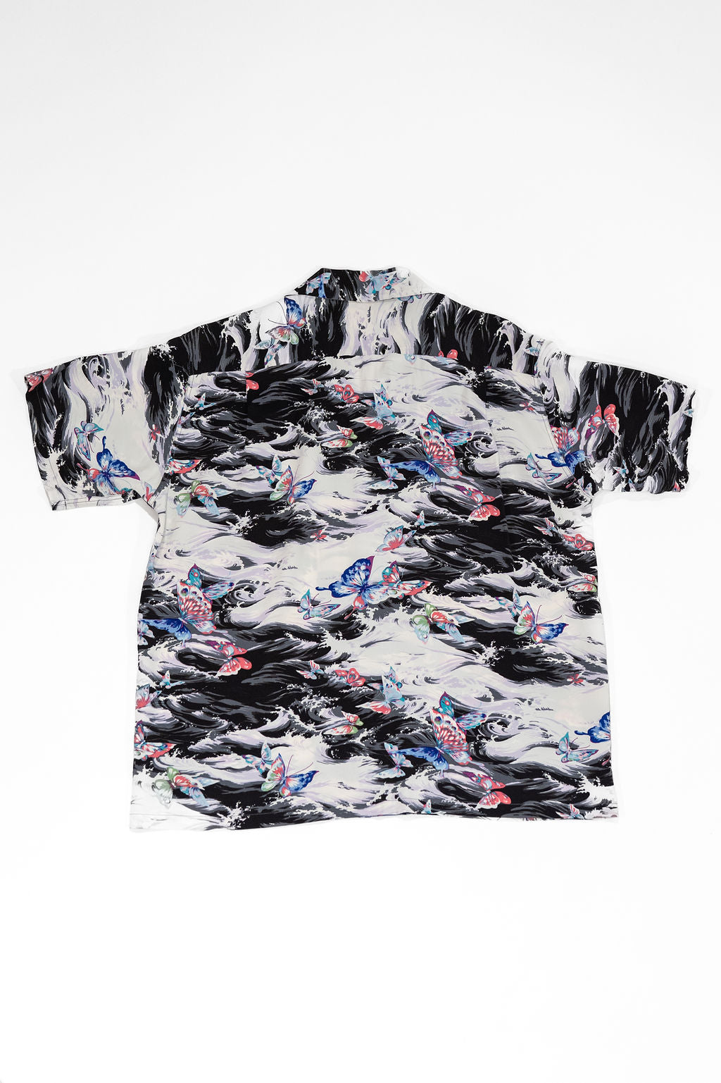 Sun Surf Rayon Hawaiian Shirt "Butterfly Splash" - Black