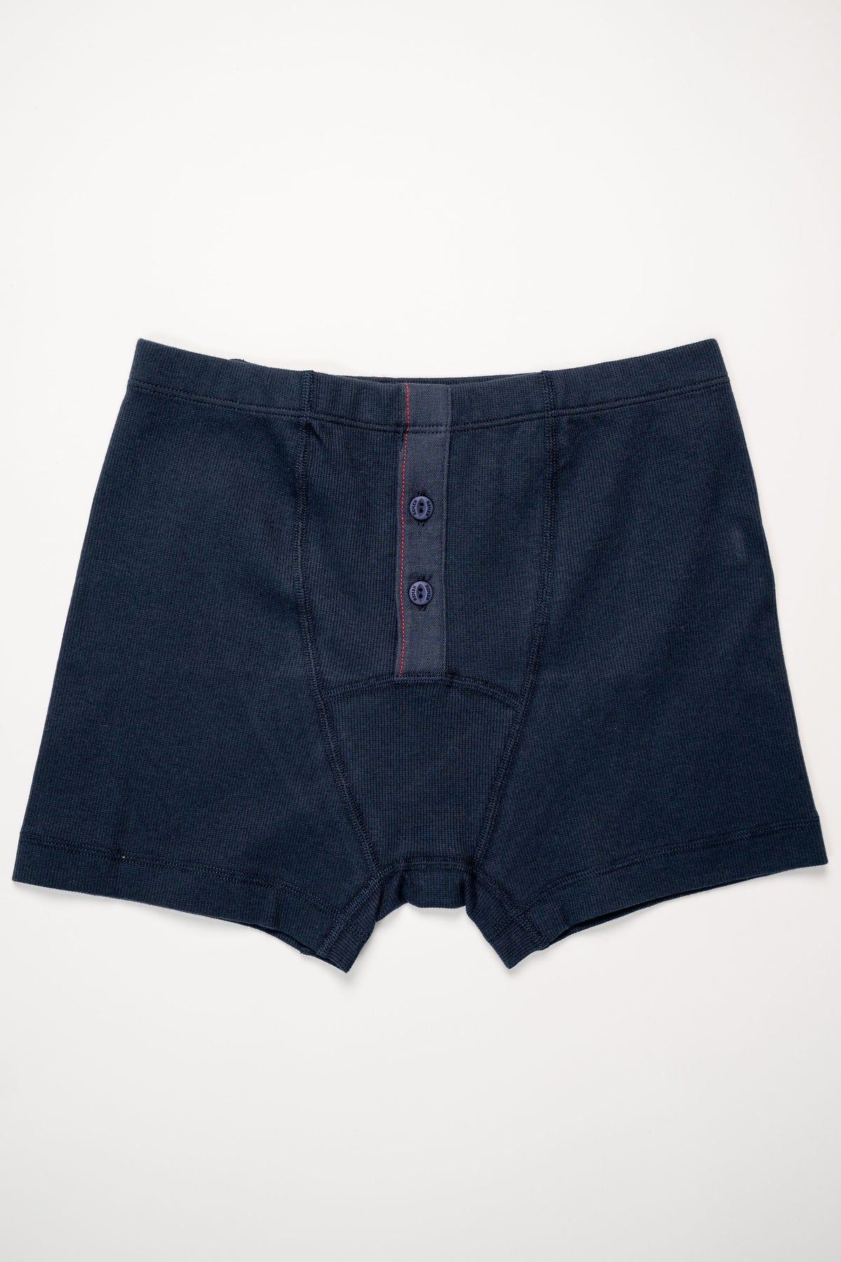 Hemen Biarritz Ribbed Boxer Brief - Deep Marine. laid on back