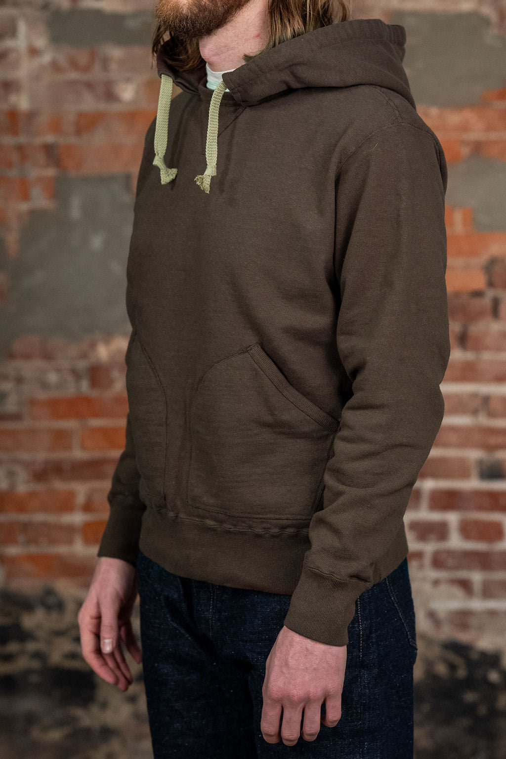 Samurai SWS-SC02 Japanese Cotton Sweat Hoody - Kuri Dark - Model Three Quarter