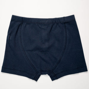 Hemen Biarritz Ribbed Boxer Brief - Deep Marine. laid on face