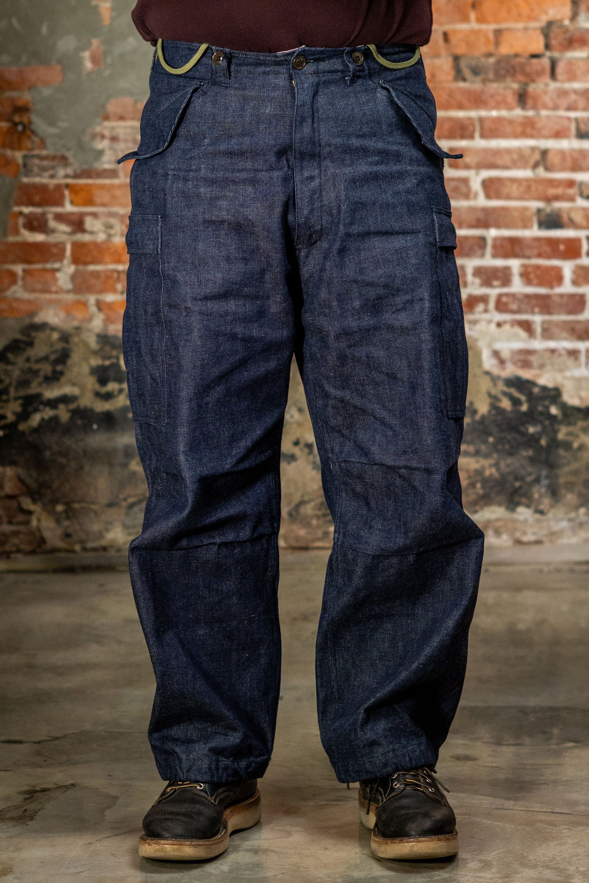 Buzz Rickson's BR42586 Type M-51 Trousers in Denim - On Model Facing Camera