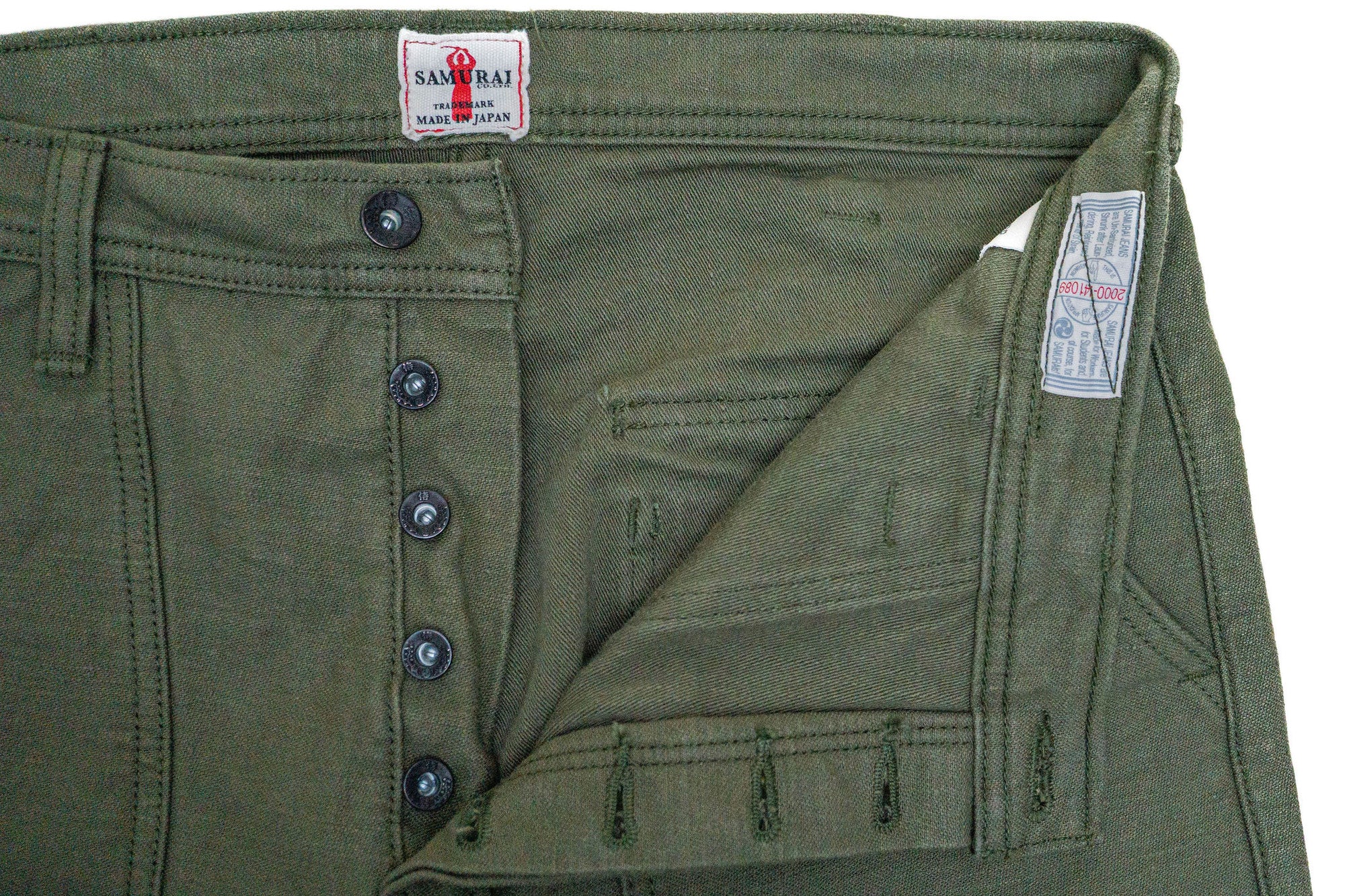 Samurai SJ52BP - 15oz Heavy Baker Pants - button fly detail