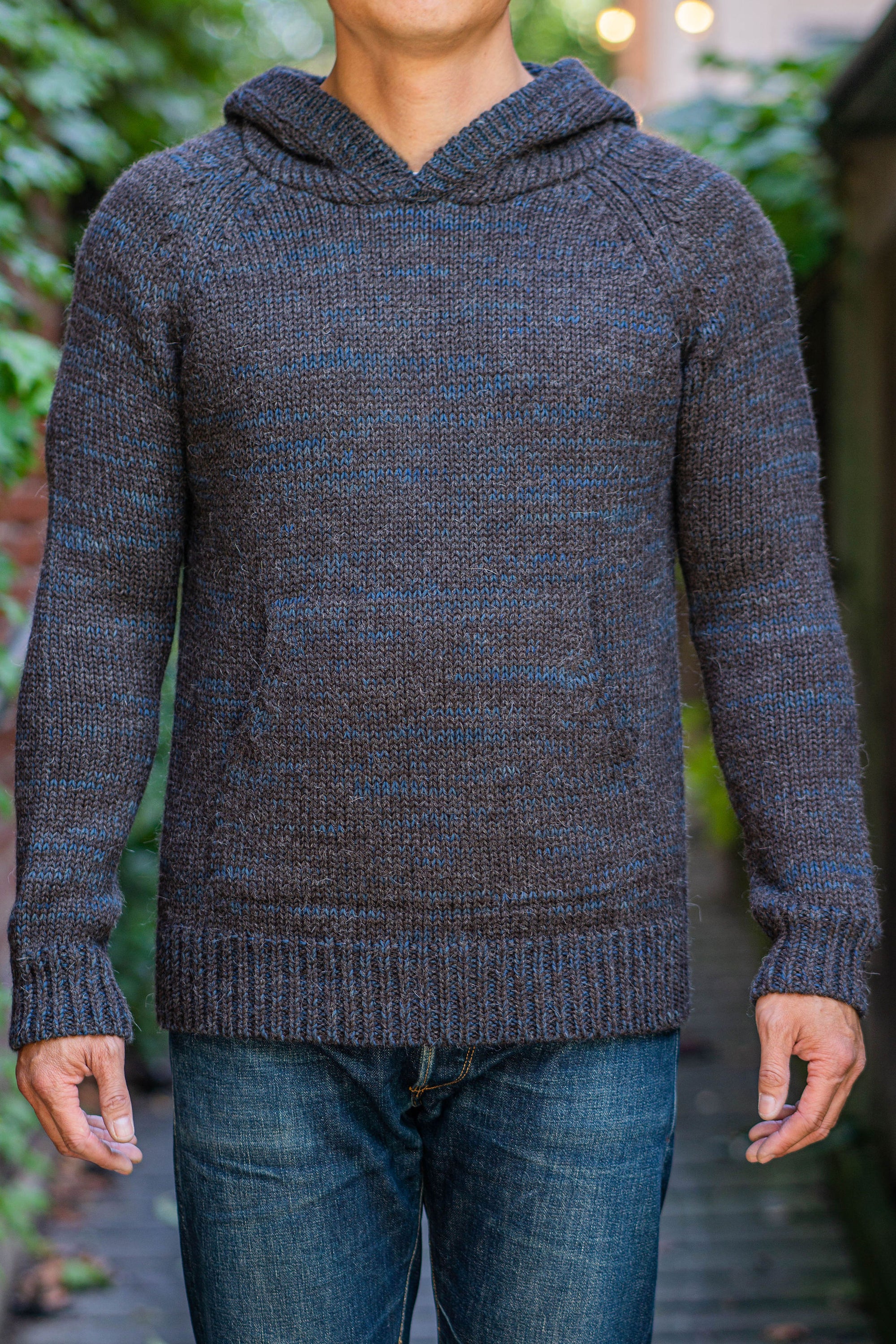 Indi + Ash Nova Hoody - Charcoal Alpaca/Plant Indigo