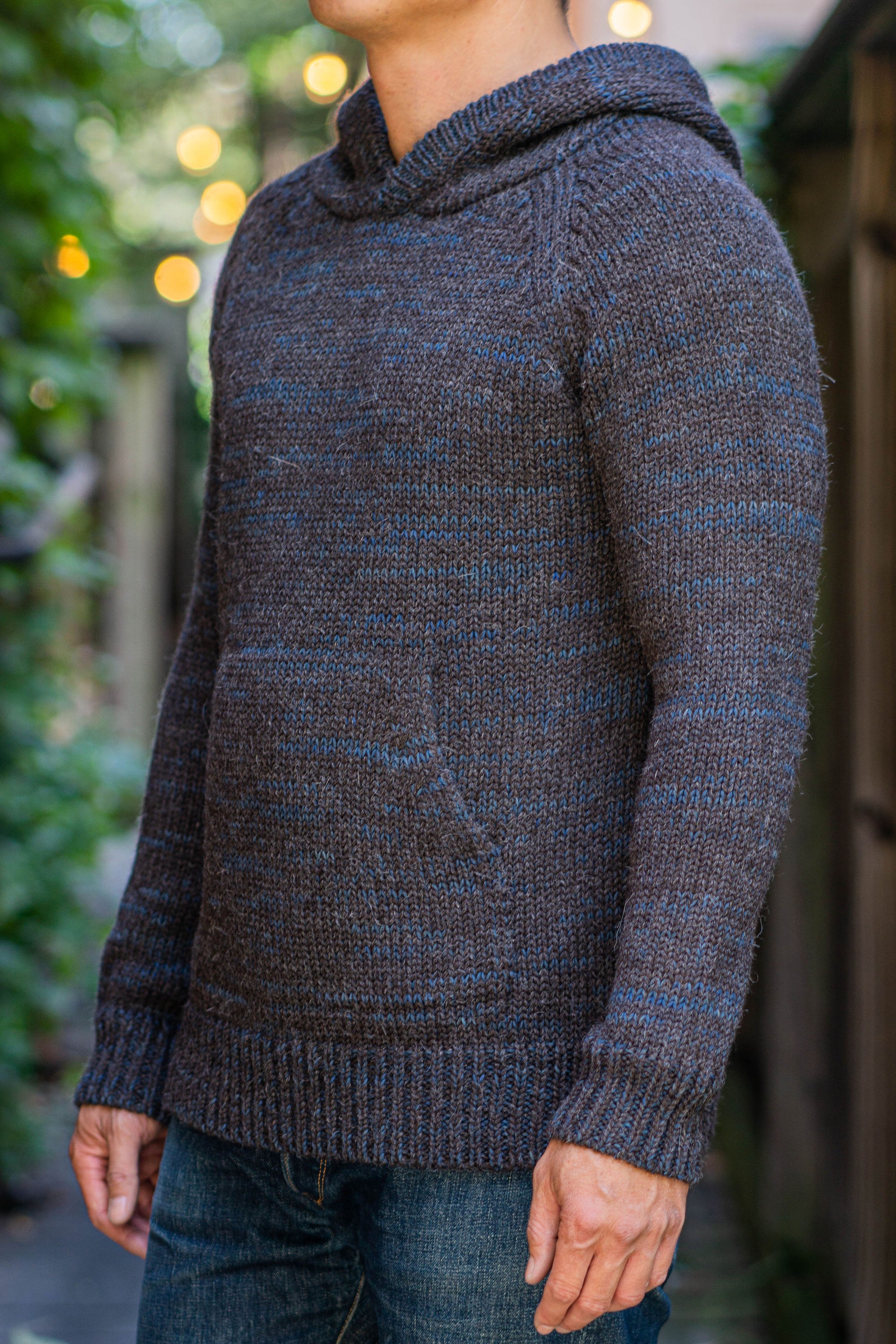 Indi + Ash Nova Hoody - Charcoal Alpaca/Plant Indigo