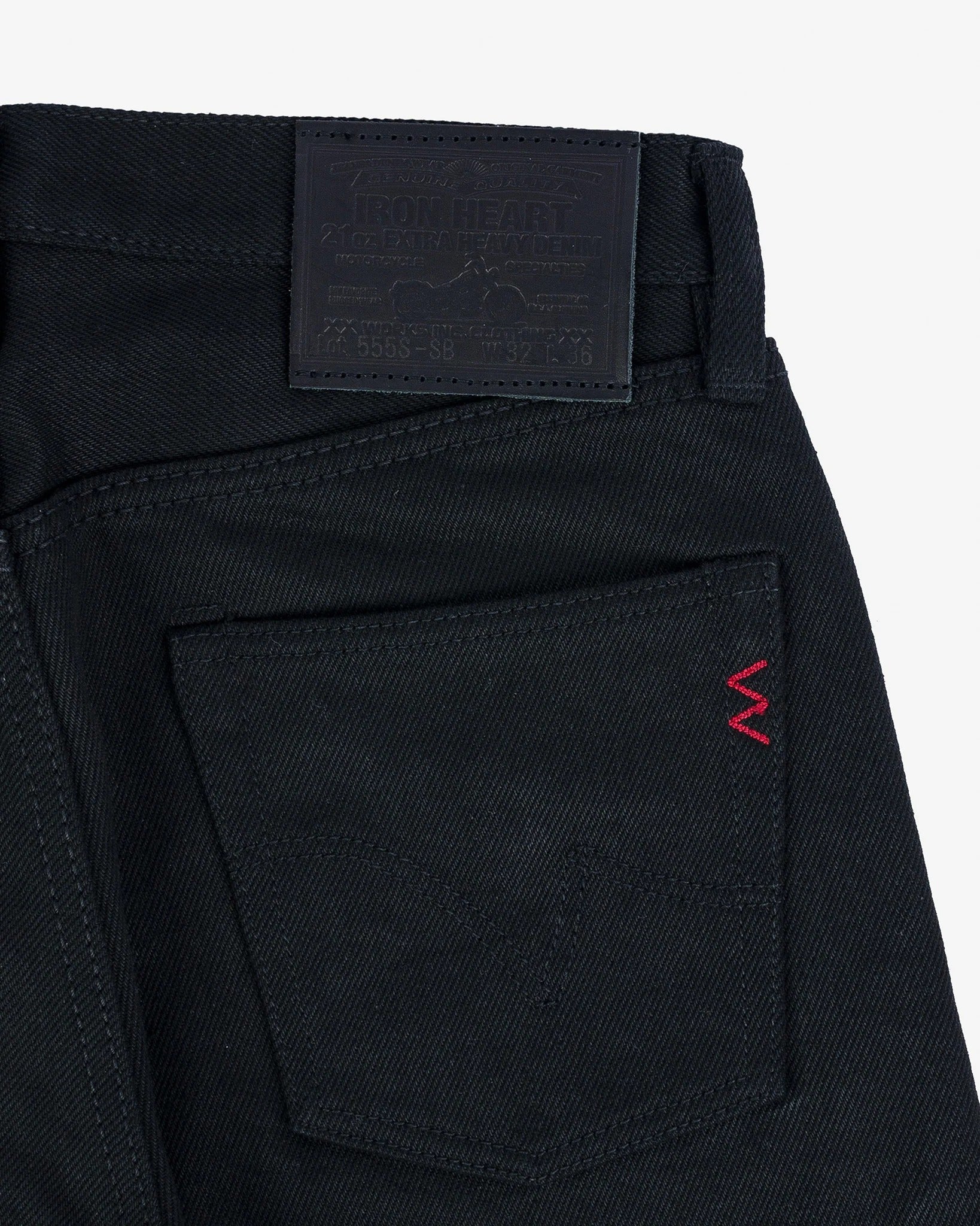 Iron Heart IH-555S-SB 21oz Selvedge Denim Super Slim Cut Jeans - Superblack Non-Fade
