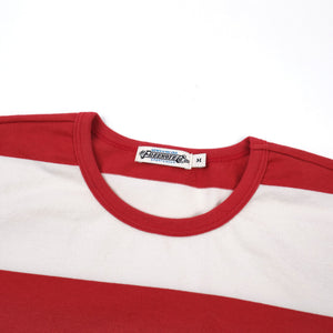 Freenote Cloth Mooch Tee - Red Stripe. close up of inside tag
