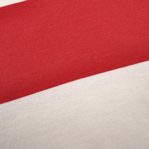 Freenote Cloth Mooch Tee - Red Stripe. close up shot of pattern
