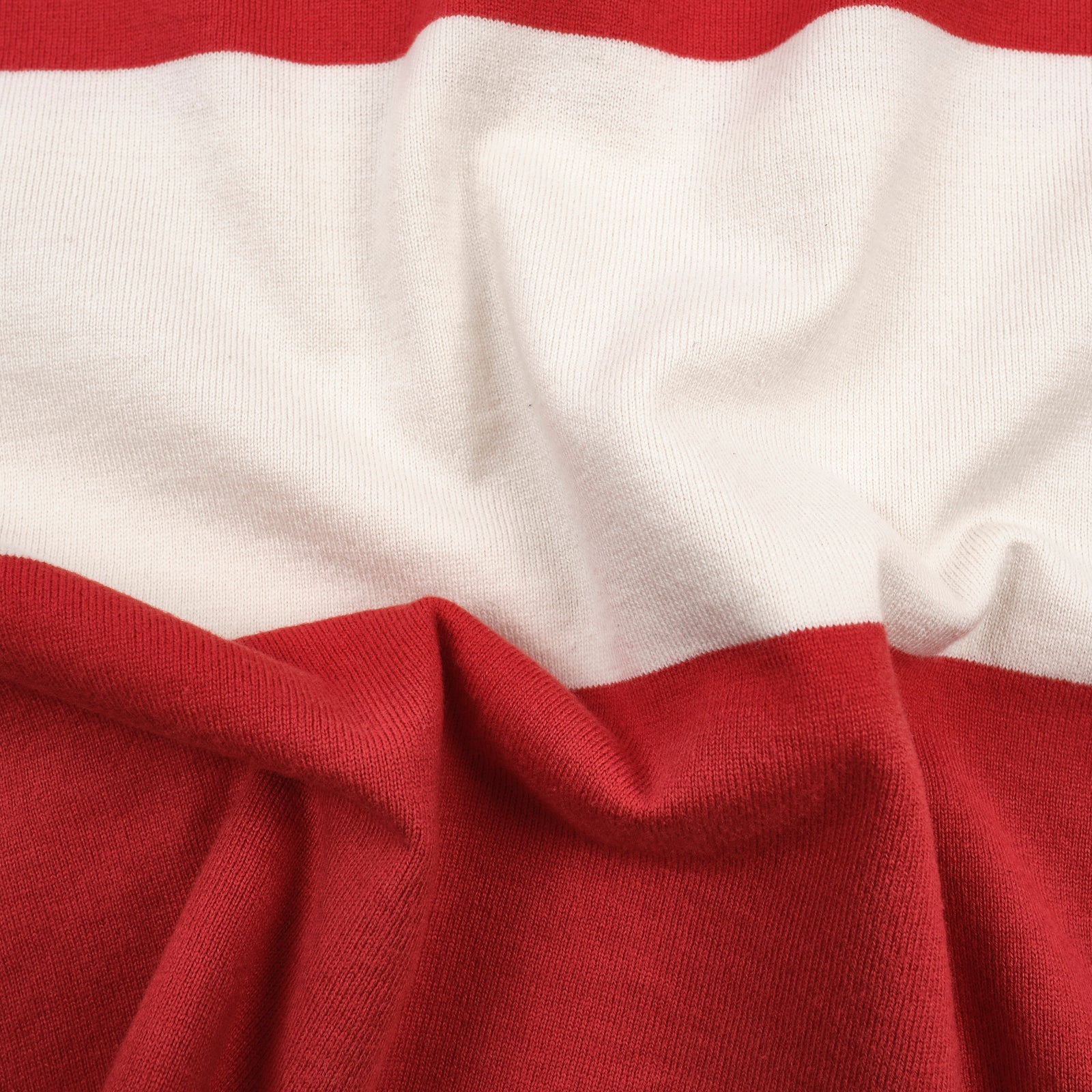 Freenote Cloth Mooch Tee - Red Stripe. scrunched up shirt
