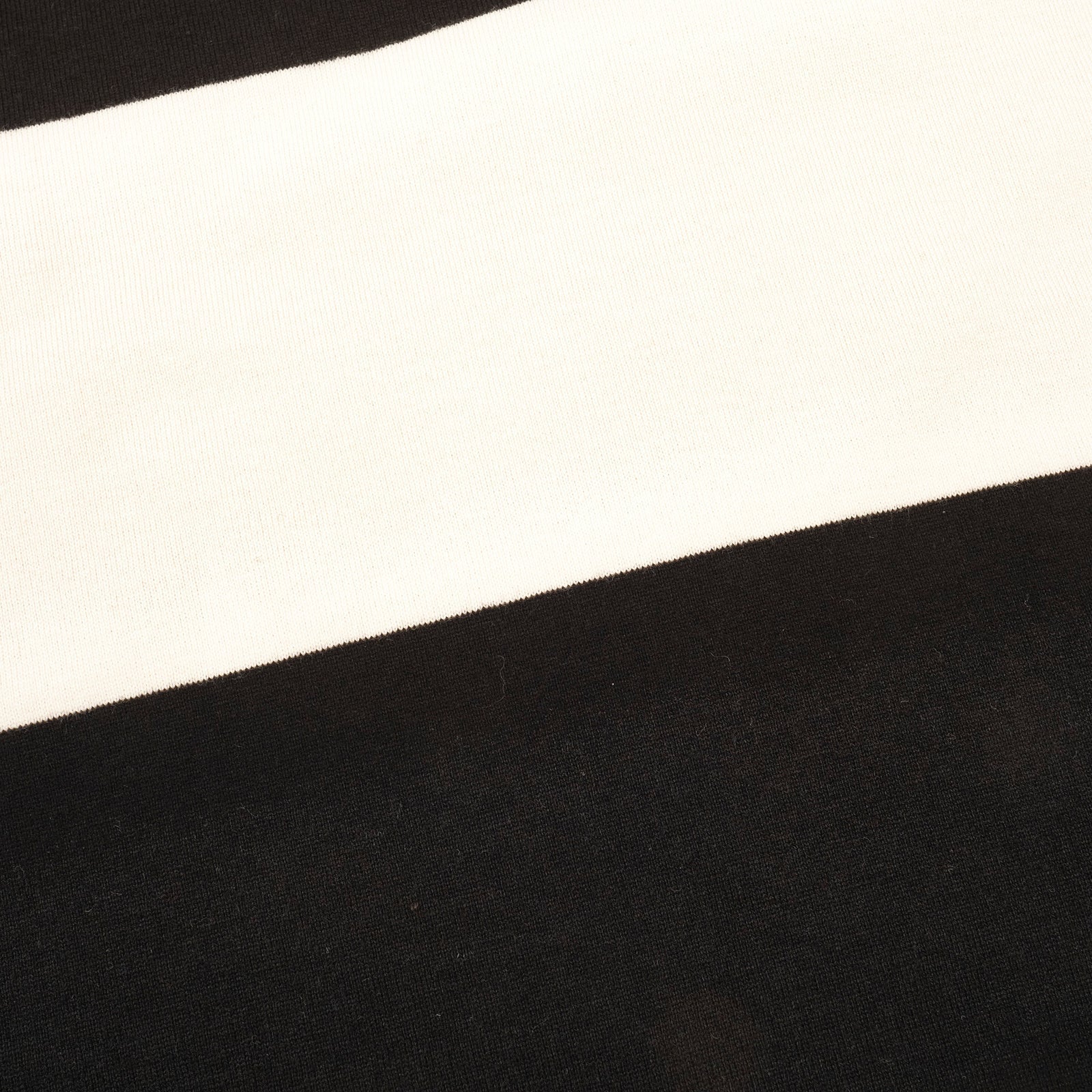 Freenote Cloth Mooch Tee - Black Stripe. detail shot of shirt pattern