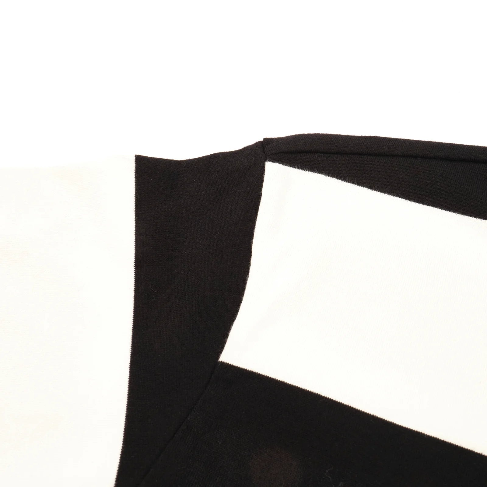 Freenote Cloth Mooch Tee - Black Stripe. close up of stitching 