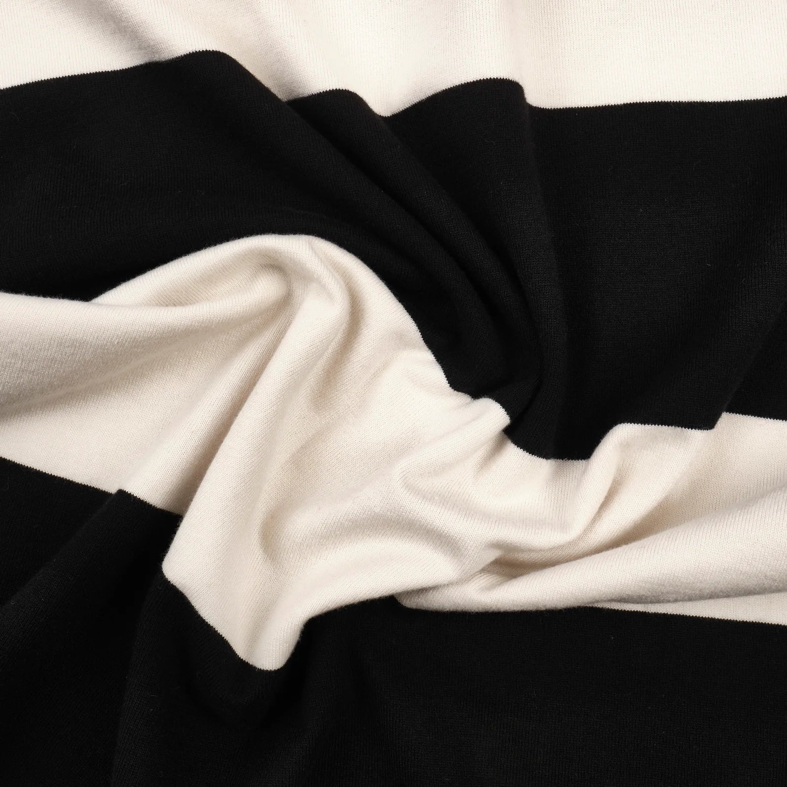 Freenote Cloth Mooch Tee - Black Stripe. scrunched up shirt