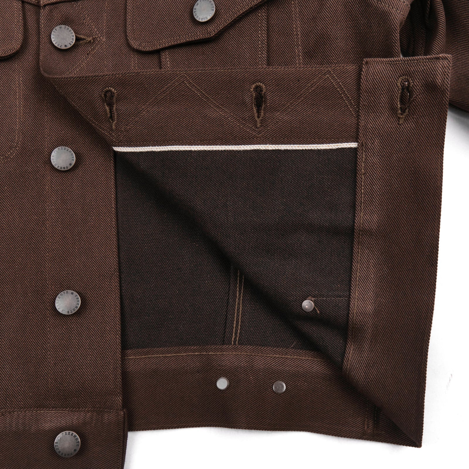 Freenote Cloth High Low - 15oz Dark Brown Denim