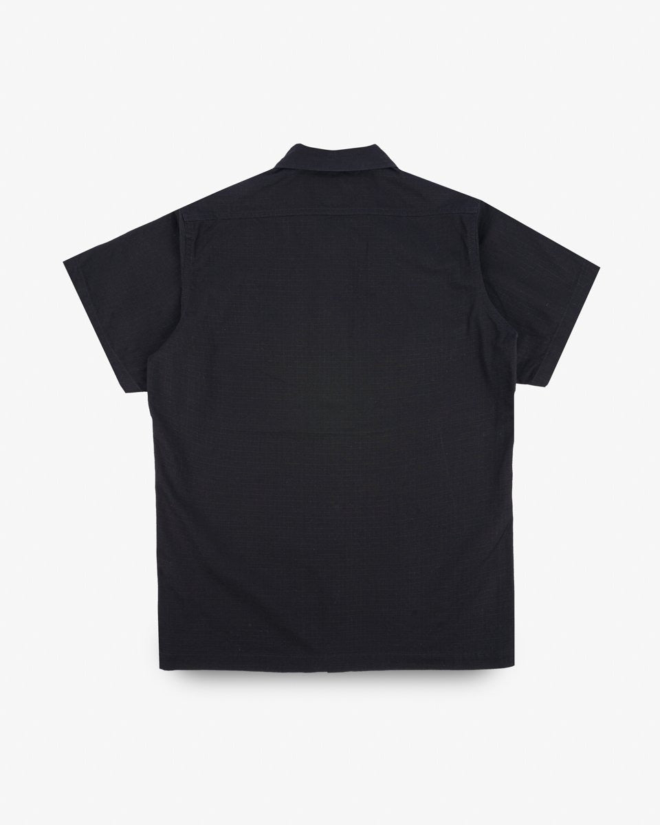 Iron Heart IHSH-415-BLK 8oz Ripstop Short Sleeved Mechanic Shirt - Black